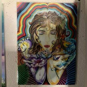 Trippy Psychedelic Woman Art Wall Decor NEW